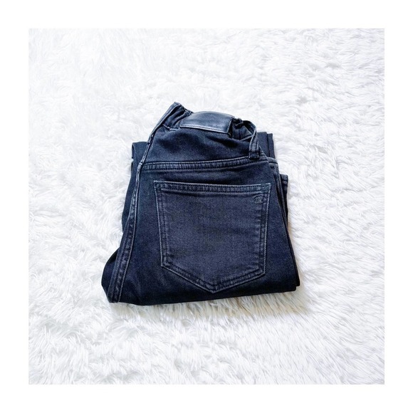 Madewell Stretch Ruched Waist Black Denim Jeans SZ24 - Picture 1 of 7